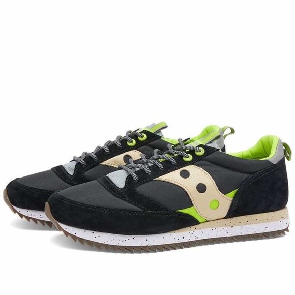Saucony Jazz 81 Black and Lime Green Sneakers Sporty Casual Athletic Shoes - Picture 2 of 12